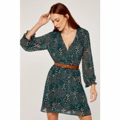 Apricot Green & Pink Ditsy Spray Short Sleeve Wrap Dress -Apricot Shop unnamed file 1416