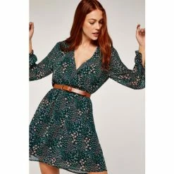 Apricot Green & Pink Ditsy Spray Short Sleeve Wrap Dress -Apricot Shop unnamed file 1417