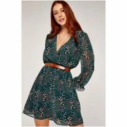 Apricot Green & Pink Ditsy Spray Short Sleeve Wrap Dress -Apricot Shop unnamed file 1418