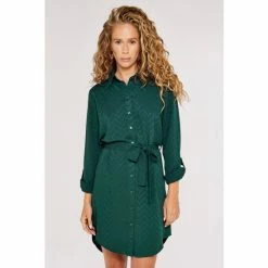 Apricot Green Chevron Jacquard Shirt Dress -Apricot Shop unnamed file 1422