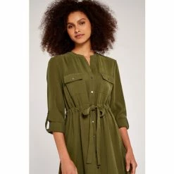 Apricot Green Tie Front Shirt Dress -Apricot Shop unnamed file 1427