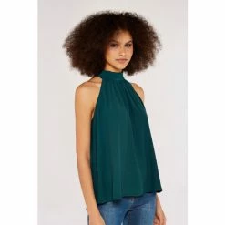 Apricot Teal Green Tie Neck Sleeveless Blouse -Apricot Shop unnamed file 1431