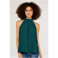 Apricot Teal Green Tie Neck Sleeveless Blouse -Apricot Shop unnamed file 1433
