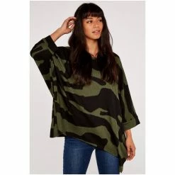 Apricot Green & Black Zebra Print Waterfall Batwing Top -Apricot Shop unnamed file 1438