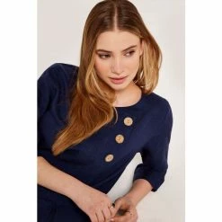 Apricot Blue 3 Button Asymmetric Top -Apricot Shop unnamed file 1456