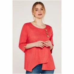 Apricot Blue 3 Button Asymmetric Top -Apricot Shop unnamed file 1459