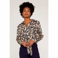 Apricot Black Multi Watercolour Paisley Tie Front Top -Apricot Shop unnamed file 1462