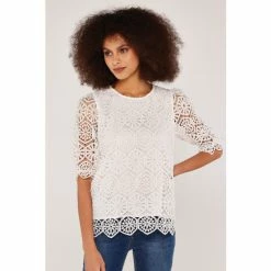 Apricot Cream Geometric Lace Top -Apricot Shop unnamed file 1473