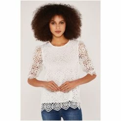 Apricot Cream Geometric Lace Top -Apricot Shop unnamed file 1475