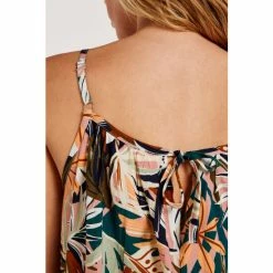 Apricot Pink & Green Tropical Leaf Cami Ruffle Dress -Apricot Shop unnamed file 149