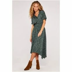 Apricot Green Painterly Dot Smock Midi Dress -Apricot Shop unnamed file 15