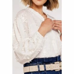 Apricot Cream 3D Embroided Volume Sleeve Top -Apricot Shop unnamed file 1506