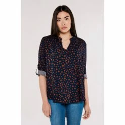 Apricot Blue Painterly Dot V Neck Top -Apricot Shop unnamed file 1513