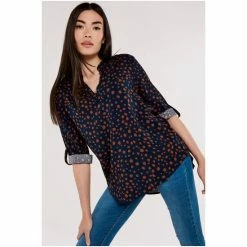 Apricot Blue Painterly Dot V Neck Top -Apricot Shop unnamed file 1514