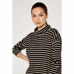 Apricot Black & White Cowl Neck Stripe Top -Apricot Shop unnamed file 1522