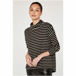 Apricot Black & White Cowl Neck Stripe Top -Apricot Shop unnamed file 1524