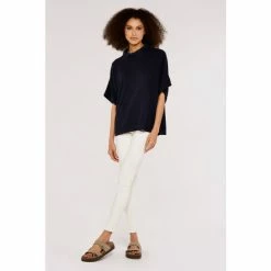 Apricot Blue Roll Neck Boucle Top -Apricot Shop unnamed file 1552