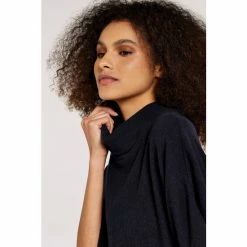 Apricot Blue Roll Neck Boucle Top -Apricot Shop unnamed file 1553