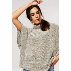 Apricot Blue Roll Neck Boucle Top -Apricot Shop unnamed file 1555