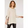 Apricot Cream Waffle Patchwork Back Top