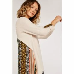 Apricot Cream Waffle Patchwork Back Top -Apricot Shop unnamed file 1564