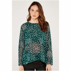 Apricot Teal Green Graphic Print 2 Layer Top -Apricot Shop unnamed file 1570