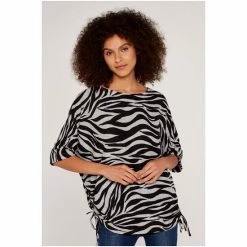 Apricot Black Zebra Drawstring Batwing Top -Apricot Shop unnamed file 1590