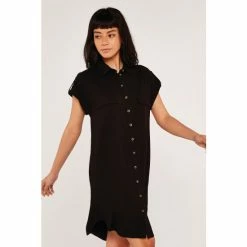 Apricot Black Sleeveless Utility Shirt Dress -Apricot Shop unnamed file 160