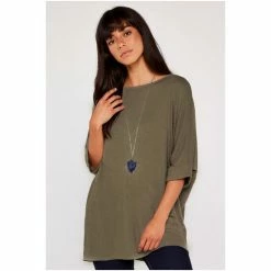 Apricot Green Soft Marl Turn Up Batwing Top -Apricot Shop unnamed file 1605