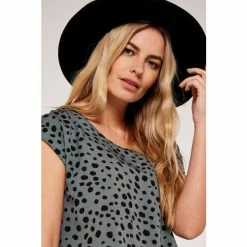 Apricot Grey Painterly Dot Top -Apricot Shop unnamed file 1619