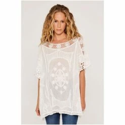 Apricot Cream Embroidered Cotton Crochet Top -Apricot Shop unnamed file 1636