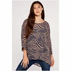 Apricot Blue Zebra Print Batwing Top -Apricot Shop unnamed file 1641