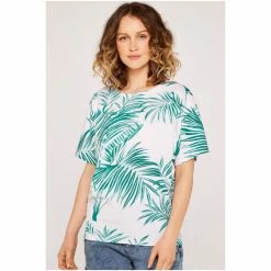 Apricot Green & White Palm Print Oversized Top -Apricot Shop unnamed file 1656