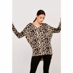Apricot Brown & Black Leopard Print Soft Touch Jumper -Apricot Shop unnamed file 1683