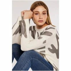 Apricot Cream & Grey Graffiti Jumper -Apricot Shop unnamed file 1732