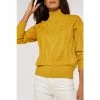 Apricot Yellow Jacquard Mock Neck Jumper