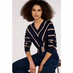 Apricot Navy Chevron V-neck Jumper -Apricot Shop unnamed file 1762