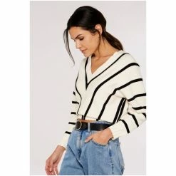 Apricot Navy Chevron V-neck Jumper -Apricot Shop unnamed file 1764