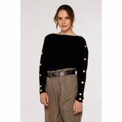 Apricot Black Slash Neck Jumper -Apricot Shop unnamed file 1773