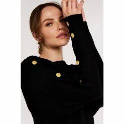 Apricot Black Slash Neck Jumper -Apricot Shop unnamed file 1774