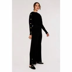 Apricot Black Slash Neck Jumper -Apricot Shop unnamed file 1775