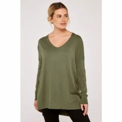 Apricot Green Soft Touch V-neck Jumper