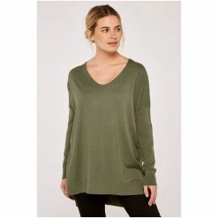 Apricot Green Soft Touch V-neck Jumper -Apricot Shop unnamed file 1807