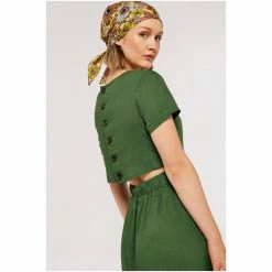 Apricot Green Open Back Button Dress -Apricot Shop unnamed file 183