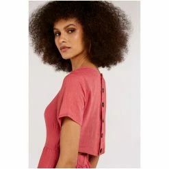 Apricot Green Open Back Button Dress -Apricot Shop unnamed file 184