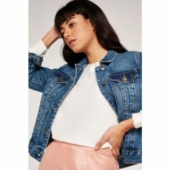 Apricot Blue Pocket Front Denim Jacket