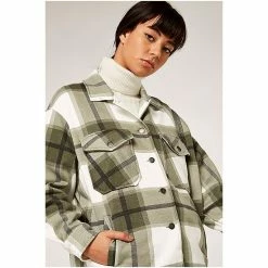 Apricot Green Check Button Down Shacket -Apricot Shop unnamed file 1860