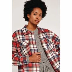 Apricot Pink Check Button Down Shacket -Apricot Shop unnamed file 1869