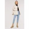 Apricot Cream Collarless Quilted Jacket