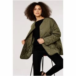 Apricot Cream Collarless Quilted Jacket -Apricot Shop unnamed file 1878